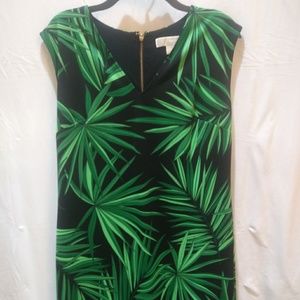 Michael Kors black dress with palm prints size L